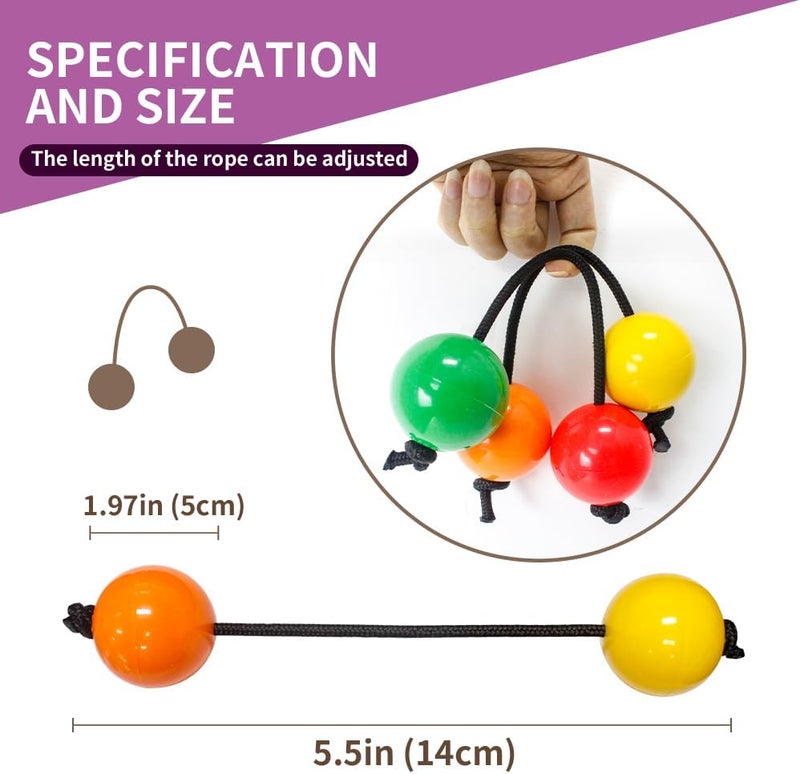 JeuRon Asalato Shakers 2 Pairs - African Kassa Kashaka Rhythm Balls | Percussion Musical Instrument Set with Gift Box (4 Colors) | Stress Relief Toy & Creative Gift for Kids & Adults - Image 2